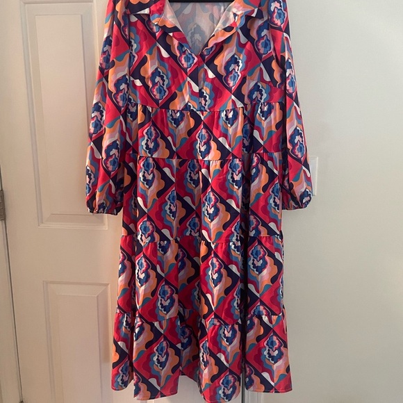 Vibrant Patterned Dress - Picture 1 of 6
